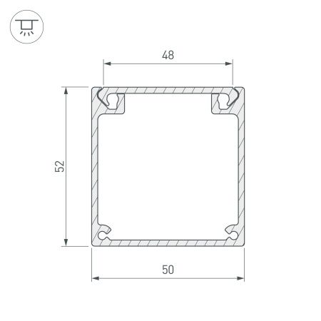 Оборудование Arlight 017356 Профиль BOX52-2000 ANOD (Arlight, Алюминий) по выгодной цене. Купить в Москве со скидкой.