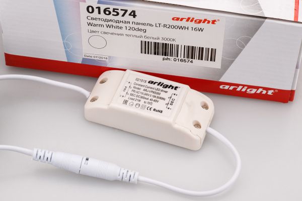 Оборудование Arlight 016574 Светодиодная панель LT-R200WH 16W Warm White 120deg (Arlight, IP40 Металл, 3 года) по выгодной цене. Купить в Москве со скидкой.