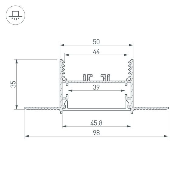 Оборудование Arlight 027160 Профиль SL-LINIA45-FANTOM-2000 ANOD (Arlight, Алюминий) по выгодной цене. Купить в Москве со скидкой.