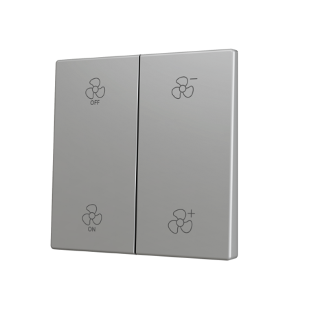 Zennio ZS70CSOFT24SC ZS70, Накладка для двух кнопок KNX Soft 70x70 мм, Наклон вверх и вниз, Серебристый, На заказ