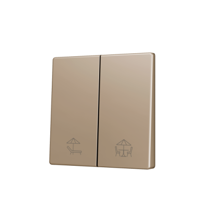 Zennio ZS55CSOFT22CC ZS55, Накладка для двух кнопок KNX Soft 55x55 мм, Наклон вниз, Шампанское, На заказ