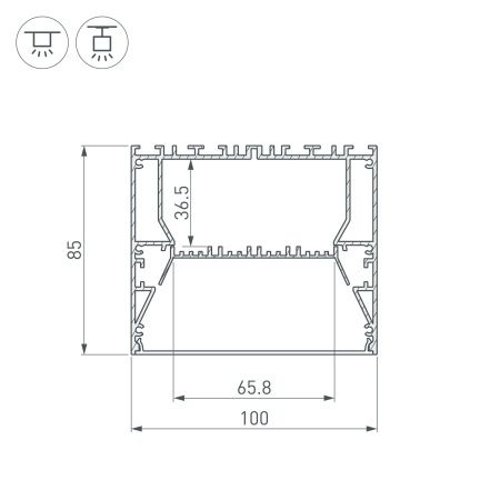 Оборудование Arlight 036366 Профиль ARH-POWER-W100-2000 ANOD (Arlight, Алюминий) по выгодной цене. Купить в Москве со скидкой.