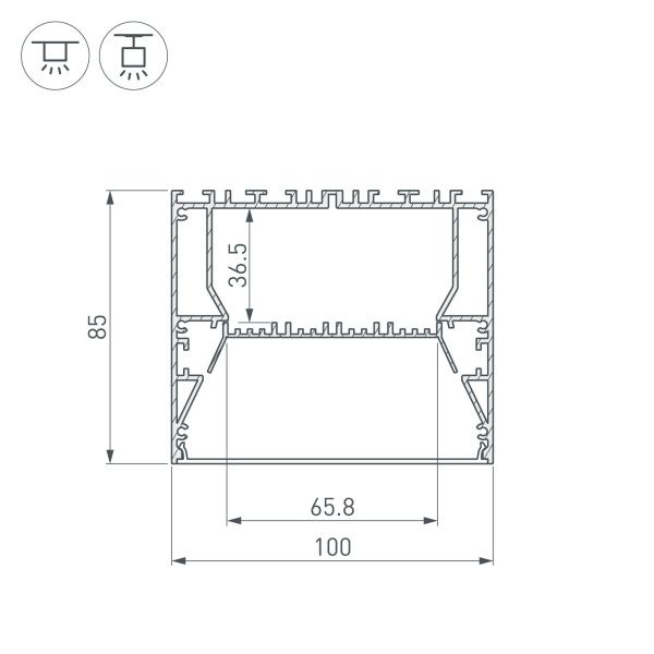 Оборудование Arlight 036366 Профиль ARH-POWER-W100-2000 ANOD (Arlight, Алюминий) по выгодной цене. Купить в Москве со скидкой.