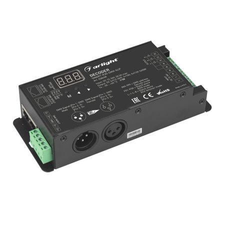 Arlight 028408 Декодер SMART-K35-DMX-SUF (12-36V, 3x10A, XLR3) (Arlight, Металл)