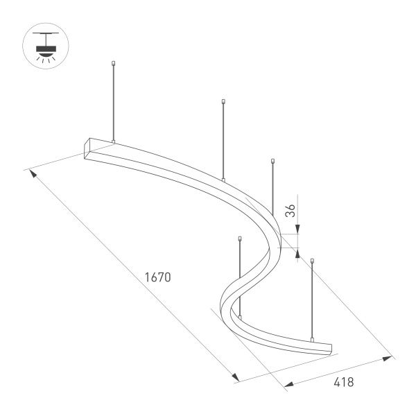 Оборудование Arlight 034050(1) Светильник SP-LINE-HANG ARC-S3535-D800-65W Day4000 (WHITE, 230V) (Arlight, Металл) по выгодной цене. Купить в Москве со скидкой.