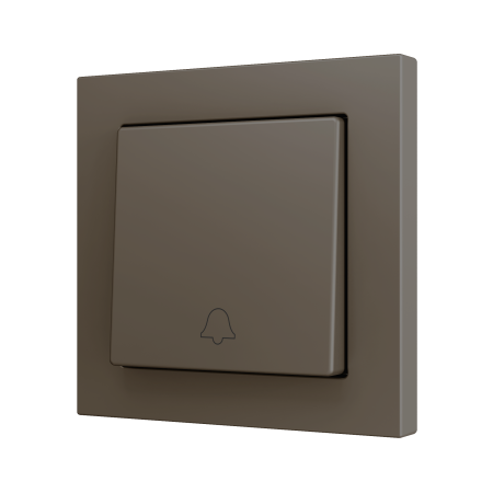 Zennio ZS551PB1DM ZS55, Простая мягкая кнопка для 1 двоичного входа 55x55 мм – Значок дверного звонка, Мокко