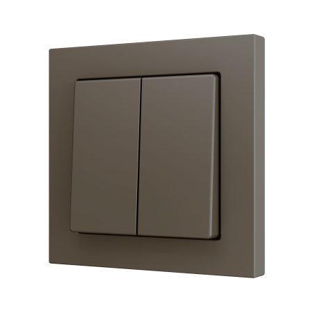 Zennio ZS552PB4M ZS55, Двойная мягкая кнопка для 4 бинарных входов 55x55 мм – цвет мокко