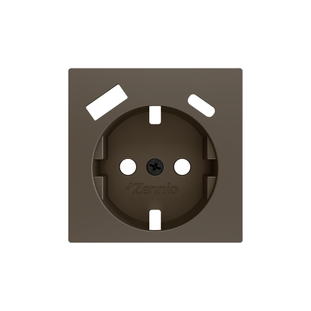 Zennio ZS55CSC2USM ZS55, Крышка для розетки Schuko с разъемами USB C и A 55x55 мм, Мокко