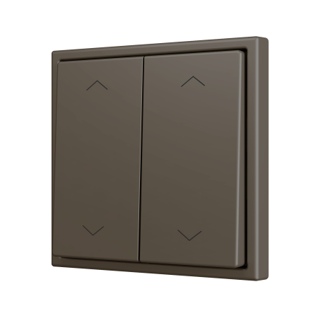Zennio ZS702PB4SHM ZS70, Двойная мягкая кнопка для 4 бинарных входов 70x70 мм – Значок затвора, Мокко
