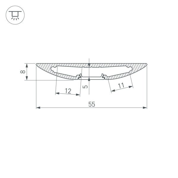 Оборудование Arlight 026712 Профиль ALM-FLAT-R-2000 ANOD (Arlight, Алюминий) по выгодной цене. Купить в Москве со скидкой.