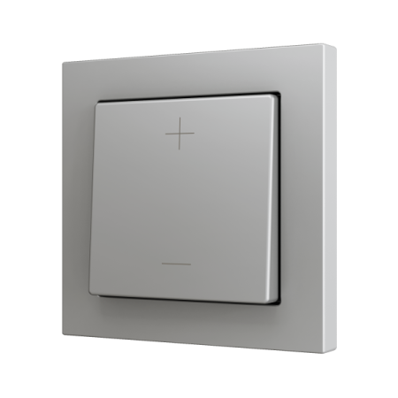 Zennio ZS551PB2SC ZS55, Простая мягкая кнопка для 2 бинарных входов 55x55 мм – Серебристый – На заказ