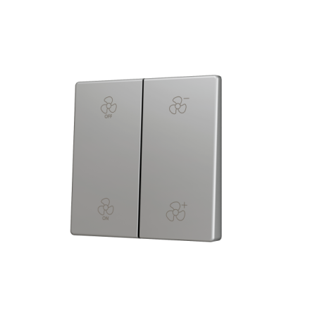 Zennio ZS55CSOFT24SC ZS55, Накладка для двух кнопок KNX Soft 55x55 мм, Наклон вверх и вниз, Серебристый, На заказ