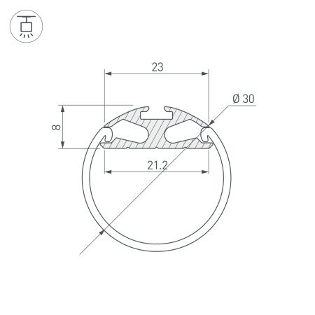 Оборудование Arlight 023860 Профиль ROUND-D30-2000 ANOD (Arlight, Алюминий) по выгодной цене. Купить в Москве со скидкой.