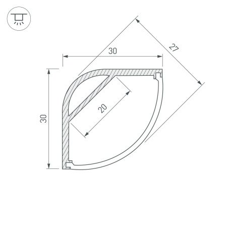 Оборудование Arlight 016136 Профиль ARH-KANT-H30-2000 ANOD (Arlight, Алюминий) по выгодной цене. Купить в Москве со скидкой.