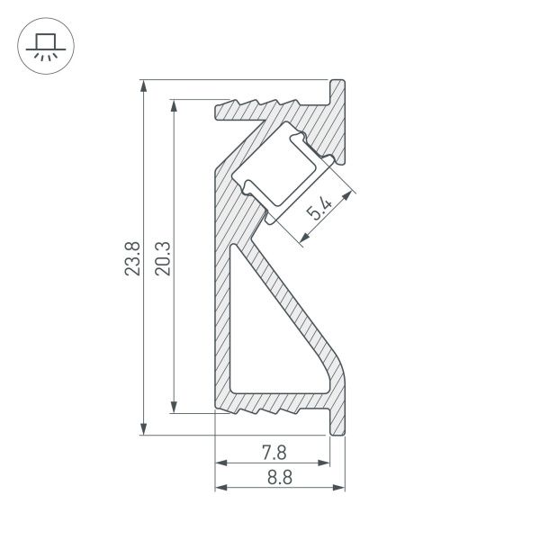 Оборудование Arlight 031120(1) Профиль SL-BEVEL-2000 ANOD (Arlight, Алюминий) по выгодной цене. Купить в Москве со скидкой.