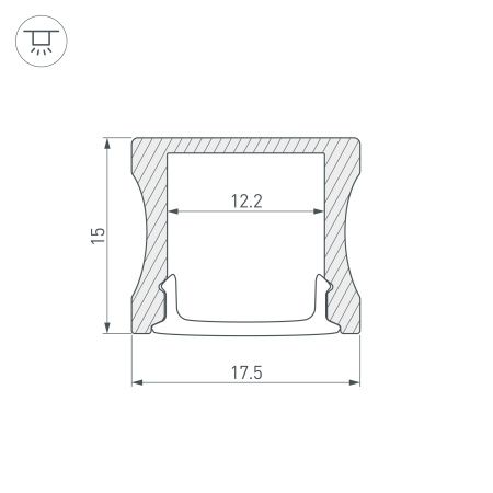 Оборудование Arlight 018246 Профиль с экраном ALU-SLIM-H15-2000 ANOD+FROST (Arlight, Алюминий) по выгодной цене. Купить в Москве со скидкой.
