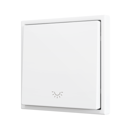 Zennio ZS701PB1LMW ZS70, Простая мягкая кнопка для 1 бинарного входа 70x70 мм – Значок подсветки, Матовый белый