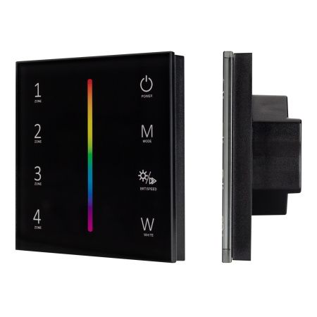 Arlight 027104 Панель Sens SMART-P30-RGBW Black (230V, 4 зоны, 2.4G) (Arlight, IP20 Пластик, 5 лет)