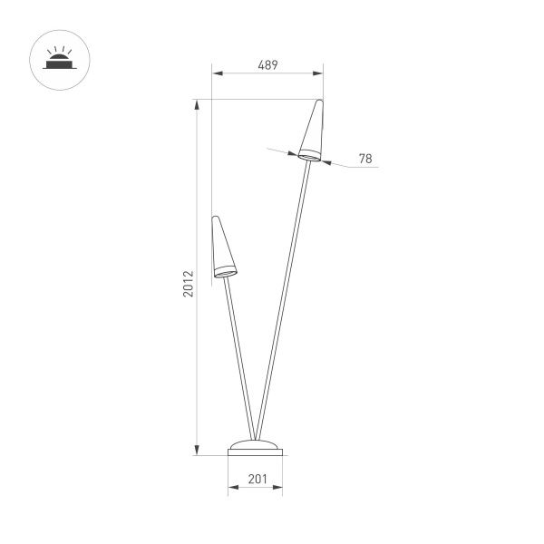 Оборудование Arlight 035394 Светильник LGD-CONO-BOLL-H2000-2x7W Warm3000 (DG, 36 deg, 230V) (Arlight, IP65 Металл, 3 года) по выгодной цене. Купить в Москве со скидкой.