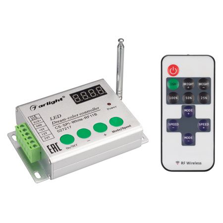 Arlight 027217 Контроллер CS-SPI-White-RF11B (5-24V, ПДУ 11кн) (Arlight, IP20 Металл, 1 год)