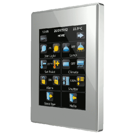 Zennio LITE/Панель KNX, ёмкостной сенсорный TFT экран 4.1 дюймов, цвет: Серебряный ZVI-Z41LIT-S