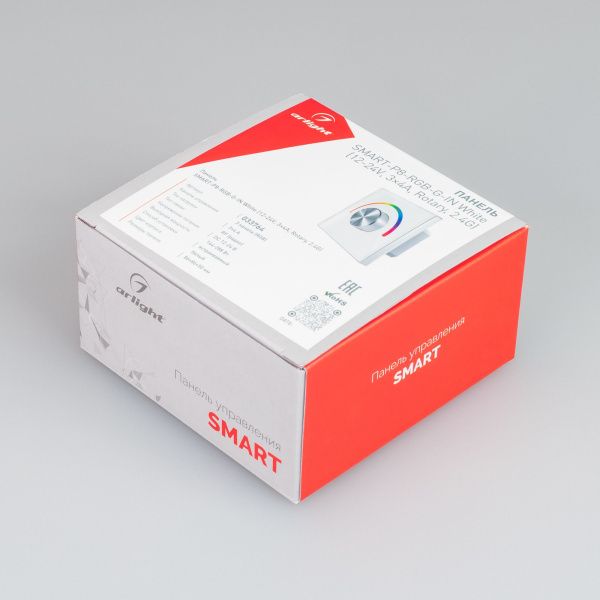 Оборудование Arlight 033764 Панель SMART-P8-RGB-G-IN White (12-24V, 3x4A, Rotary, 2.4G) (Arlight, IP20 Пластик, 5 лет) по выгодной цене. Купить в Москве со скидкой.