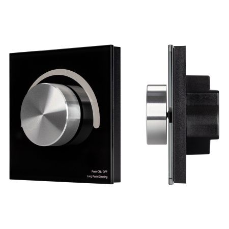 Arlight 028425 Панель SMART-P91-DIM-G-SUF Black (230V, Rotary, 2.4G) (Arlight, IP20 Пластик, 5 лет)