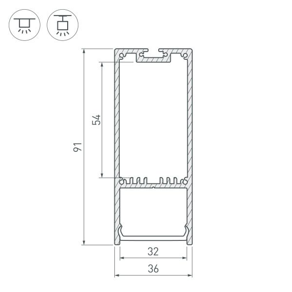 Оборудование Arlight 019302 Профиль SL-LINE-3691-2000 ANOD (Arlight, Алюминий) по выгодной цене. Купить в Москве со скидкой.