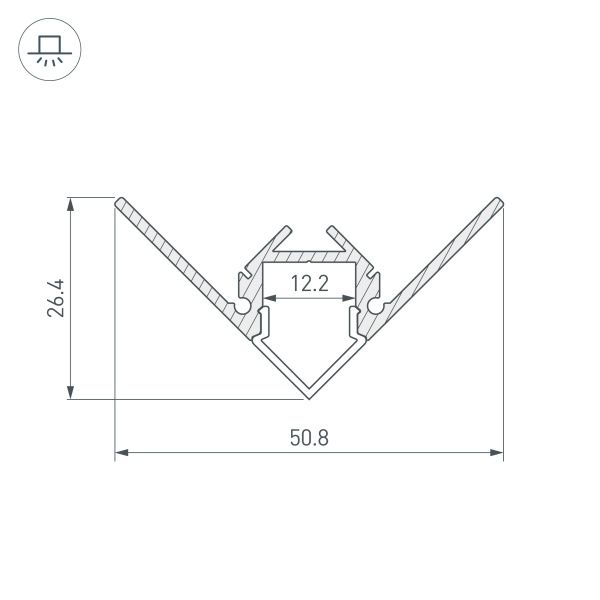 Оборудование Arlight 023897 Профиль ARH-DECORE-S12-EXT-F-2000 ANOD внешний (Arlight, Алюминий) по выгодной цене. Купить в Москве со скидкой.