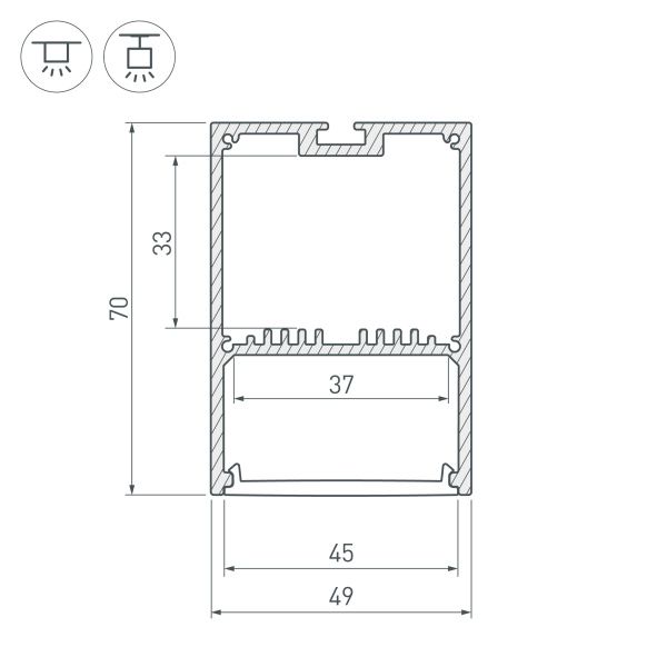 Оборудование Arlight 027989 Профиль с экраном SL-LINE-4970-2500 BLACK+OPAL (Arlight, Алюминий) по выгодной цене. Купить в Москве со скидкой.