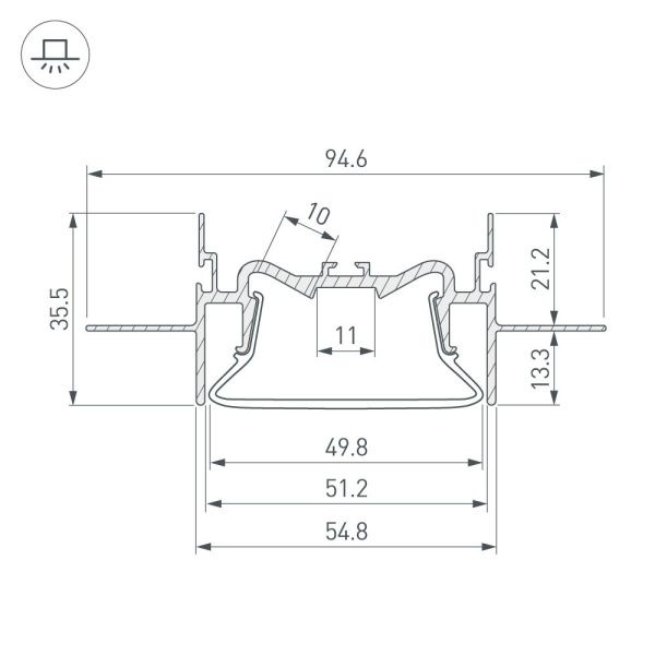 Оборудование Arlight 035769 Профиль FOLED-50-CEIL-CENTER-2000 (Arlight, Алюминий) по выгодной цене. Купить в Москве со скидкой.