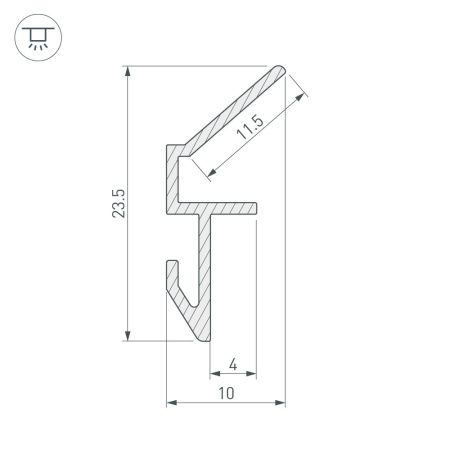 Оборудование Arlight 026697 Монтажный профиль ALM-GLASS-6 ANOD (Arlight, Алюминий) по выгодной цене. Купить в Москве со скидкой.