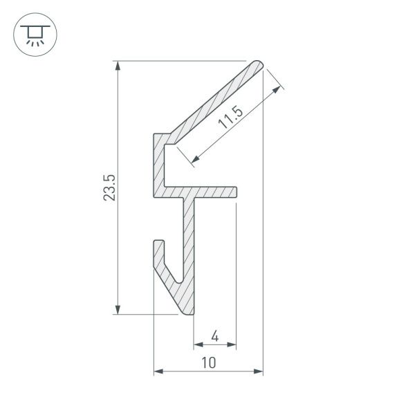 Оборудование Arlight 026697 Монтажный профиль ALM-GLASS-6 ANOD (Arlight, Алюминий) по выгодной цене. Купить в Москве со скидкой.