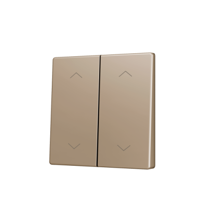 Zennio ZS55CSOFT24SHC ZS55, Крышка для двойной мягкой кнопки KNX 55x55 мм, Наклон вверх и вниз, Значок затвора, Шампанское