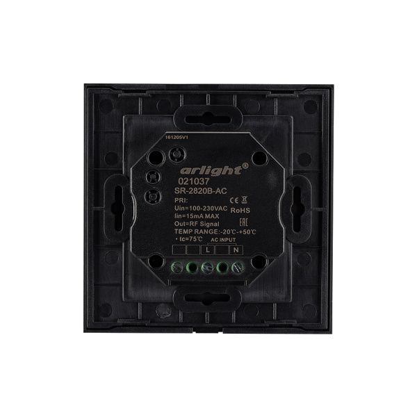 Оборудование Arlight 021037 Панель Sens SR-2820B-AC-RF-IN Black (220V,RGBW,1 зона) (Arlight, IP20 Пластик, 3 года) по выгодной цене. Купить в Москве со скидкой.