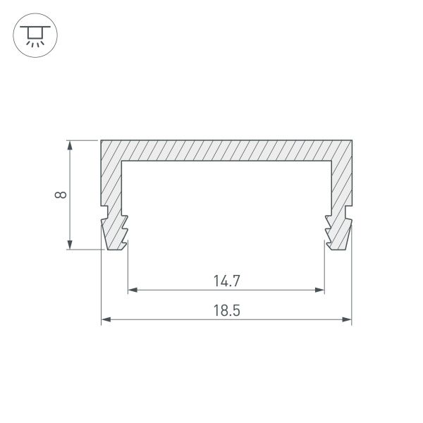 Оборудование Arlight 027088 Профиль ARH-CH15-2000 ANOD (Arlight, Алюминий) по выгодной цене. Купить в Москве со скидкой.
