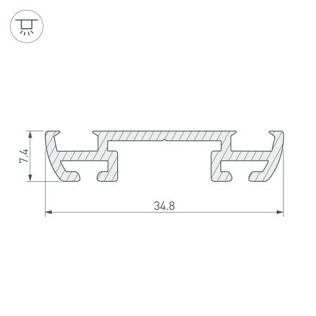 Оборудование Arlight 019863 Профиль-держатель PHS-A-BASE-H7.4-2000 ANOD (Arlight, Алюминий) по выгодной цене. Купить в Москве со скидкой.