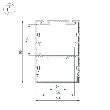 Оборудование Arlight 018508 Профиль ARH-LINE-6085-2000 ANOD (Arlight, Алюминий) по выгодной цене. Купить в Москве со скидкой.