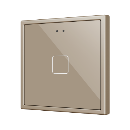 Zennio ZVIFR70X1C Выключатель сенсорный KNX Flat RGB 70 X1, 1 кнопка, 70x70, шампань