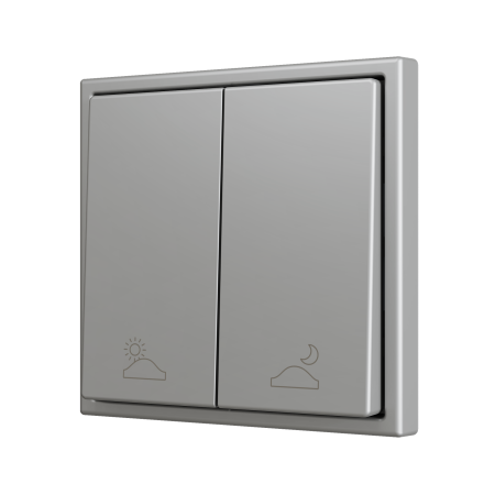Zennio ZS702PB2SC ZS70, Двойная мягкая кнопка для 2 бинарных входов 70x70 мм – Серебристый – На заказ