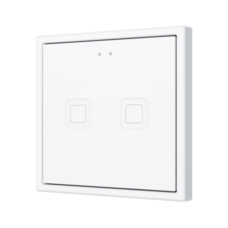 Zennio ZVITR70X2W Tecla RGB 70 X2. PC-ABS Емкостная кнопка с RGB-подсветкой, 70 x 70 пикселей, 2 кнопки