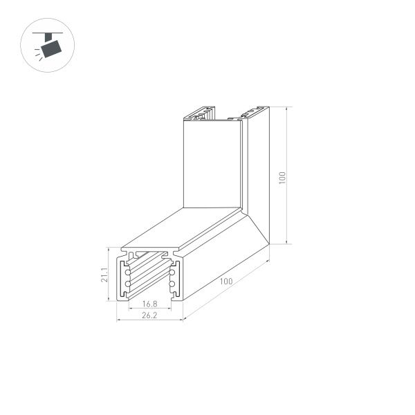 Оборудование Arlight 036021 Коннектор угловой MAG-ORIENT-CON-2620-L90-EXT (BK, внешний) (Arlight, IP20 Металл, 3 года) по выгодной цене. Купить в Москве со скидкой.