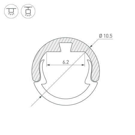 Оборудование Arlight 029088 Профиль ROUND-D10.5-2000 ANOD (Arlight, Алюминий) по выгодной цене. Купить в Москве со скидкой.