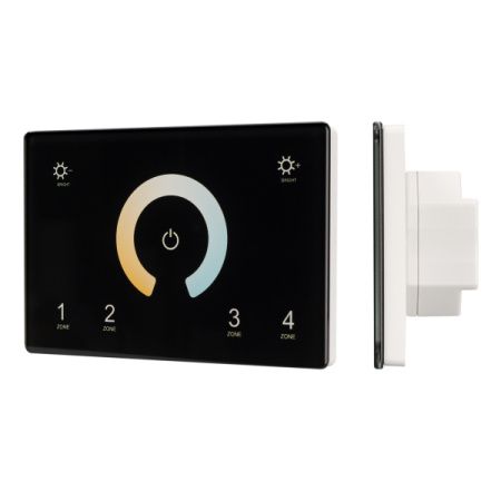 Arlight 028401 Панель Sens SMART-P81-MIX Black (230V, 4 зоны, 2.4G) (Arlight, IP20 Пластик, 5 лет)