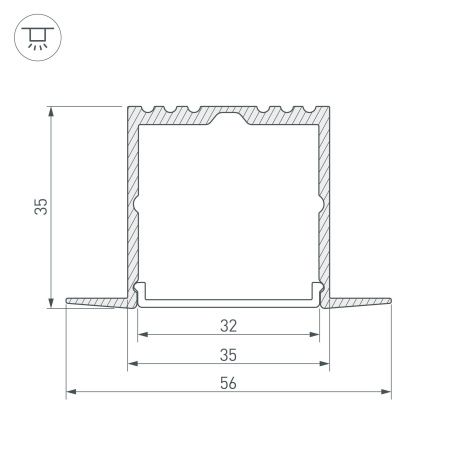 Оборудование Arlight 016139 Профиль ARH-POWER-F-W35-2000 ANOD (Arlight, Алюминий) по выгодной цене. Купить в Москве со скидкой.