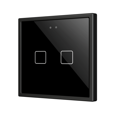 Zennio ZVIFR70X2A Выключатель сенсорный KNX Flat RGB 70 X2, 2 кнопки, 70x70, антрацит
