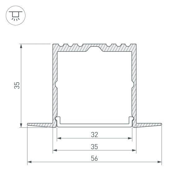 Оборудование Arlight 016139 Профиль ARH-POWER-F-W35-2000 ANOD (Arlight, Алюминий) по выгодной цене. Купить в Москве со скидкой.