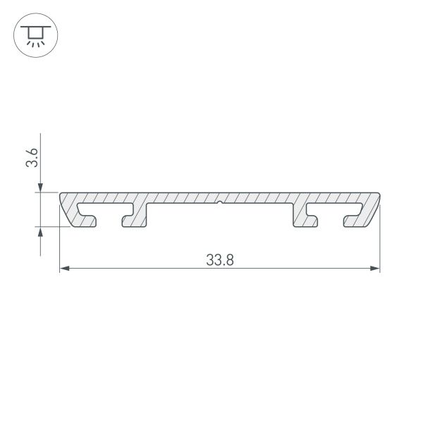 Оборудование Arlight 019862 Профиль-держатель PHS-A-BASE-H3.6-2000 ANOD (Arlight, Алюминий) по выгодной цене. Купить в Москве со скидкой.