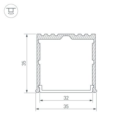 Оборудование Arlight 036136 Профиль ARH-POWER-W35-3000 ANOD (Arlight, Алюминий) по выгодной цене. Купить в Москве со скидкой.
