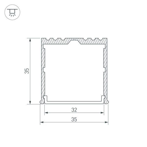 Оборудование Arlight 036136 Профиль ARH-POWER-W35-3000 ANOD (Arlight, Алюминий) по выгодной цене. Купить в Москве со скидкой.